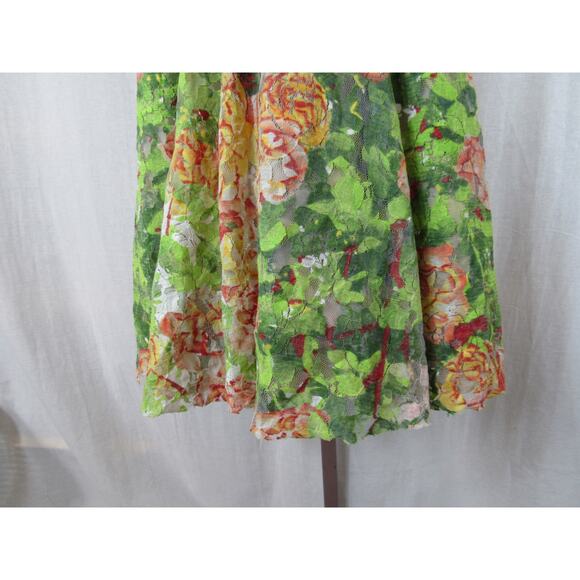 Tracy Reese Size 6 Deconstructed Froth Dress Pink Green Floral Lace Artsy Tank - Picture 5 of 13